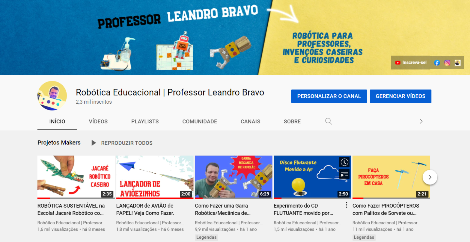 Canal Robótica Educacional - professor Leandro Bravo