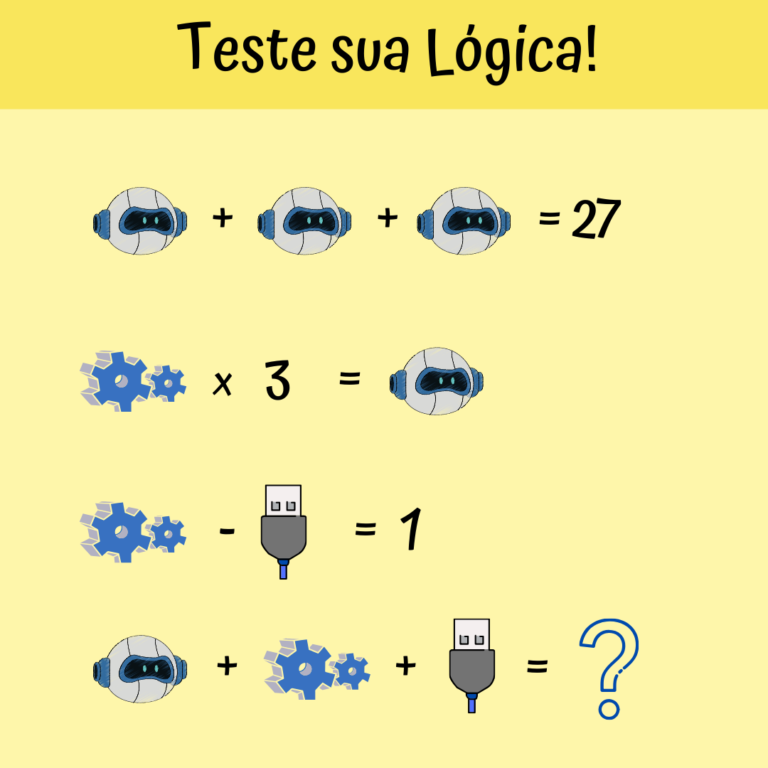 Teste de Lógica da Robótica  Teste de, Genio quiz, Desafios de matemática